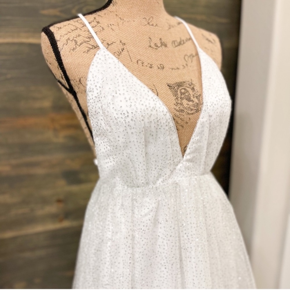 Lulus  sparkling perfect promise gown GLITTER TULLE MAXI DRESS